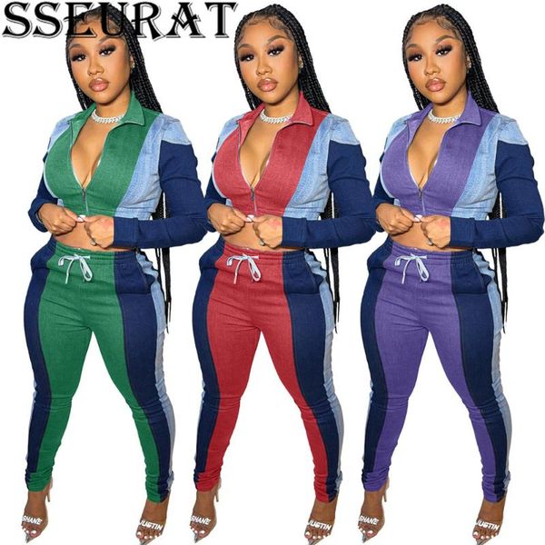 women's two piece pants sseurat women patchwork zipper long sleeve suit 2pcs set fahion casual tracksuit outfit, White
women's two piece pants sseurat women patchwork zipper long sleeve suit 2pcs set fahion casual tracksuit outfit, White