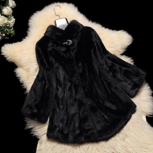 women's fur & faux real luxury mink coat female natural coats winter jacket women warm korean jackets plus size chaqueta mujer my s, Black
women's fur & faux real luxury mink coat female natural coats winter jacket women warm korean jackets plus size chaqueta mujer my s, Black