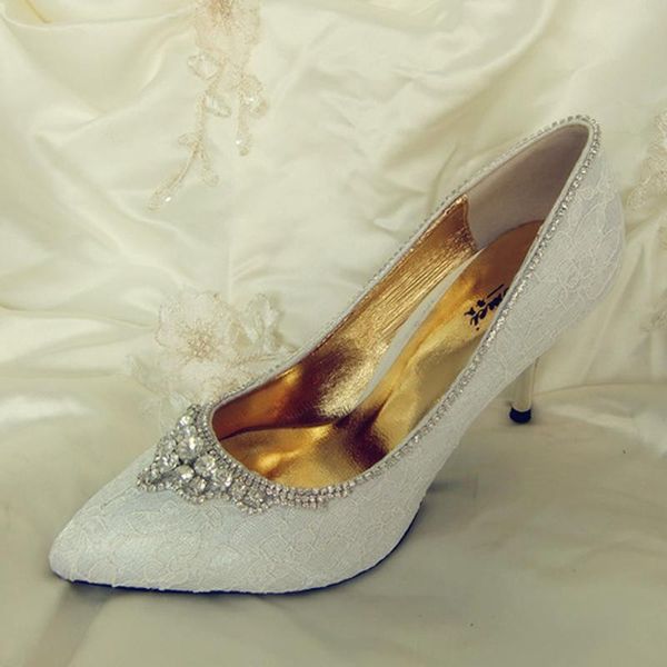 dress shoes fashion lady crystal pointed toe high heel white lace wedding party prom colorful women, Black
dress shoes fashion lady crystal pointed toe high heel white lace wedding party prom colorful women, Black