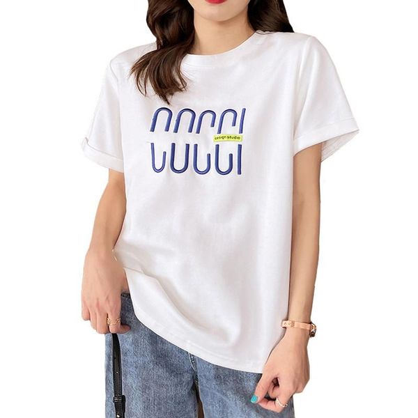 women's t-shirt summer white t shirt letter embroidery harajuku fashion commuter women casual loose round neck short sleeve cotton tees
women's t-shirt summer white t shirt letter embroidery harajuku fashion commuter women casual loose round neck short sleeve cotton tees