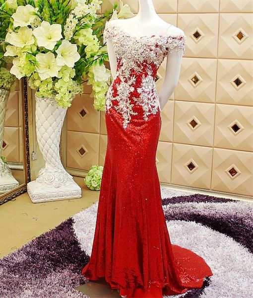 party dresses custom made real po cap sleeve sequins crystal dress mermaid evening es10, White;black
party dresses custom made real po cap sleeve sequins crystal dress mermaid evening es10, White;black