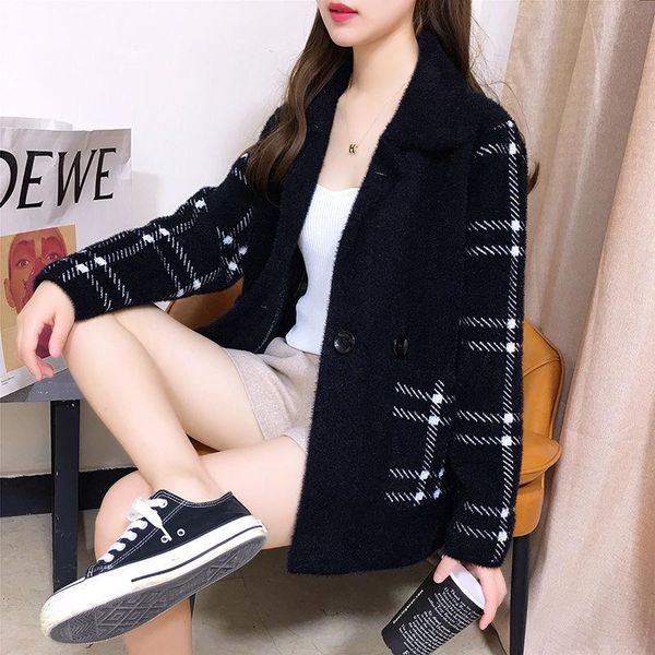 women's knits & tees autumn/winter style mink velvet coat loose short slimming cardigan women thick fur, White
women's knits & tees autumn/winter style mink velvet coat loose short slimming cardigan women thick fur, White