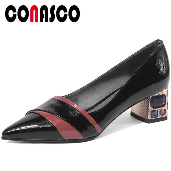 dress shoes conasco fashion concise genuine leather woman pumps spring summer mixed colors crystal thick heels office casual, Black
dress shoes conasco fashion concise genuine leather woman pumps spring summer mixed colors crystal thick heels office casual, Black