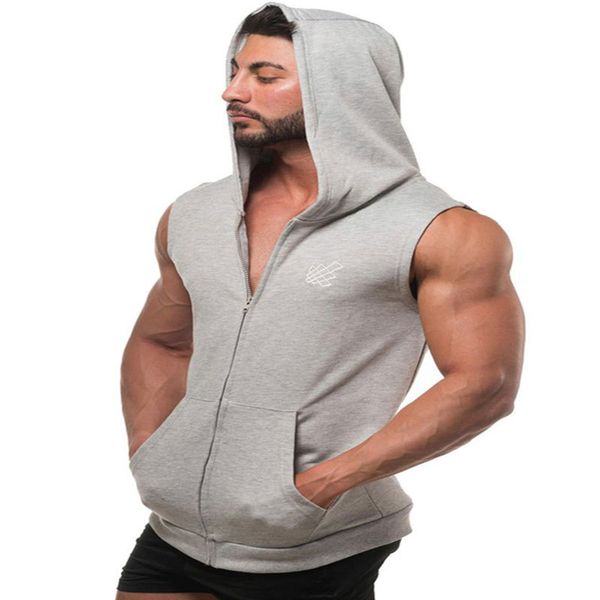 men' tank men muscle sleeveless sportswear mens workout gym tanked hooded zipper cotton bodybuilding tankrun solid vests, White;black
men' tank men muscle sleeveless sportswear mens workout gym tanked hooded zipper cotton bodybuilding tankrun solid vests, White;black