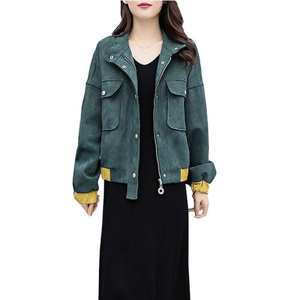 women's jackets fashion women jacket autumn loose plus size coat elegant spring female office standing collar long sleeve coats ok559, Black;brown
women's jackets fashion women jacket autumn loose plus size coat elegant spring female office standing collar long sleeve coats ok559, Black;brown
