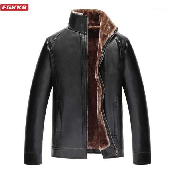 men's fur & faux fgkks fashion men leather jacket winter section stand collar add cashmere jackets male, Black
men's fur & faux fgkks fashion men leather jacket winter section stand collar add cashmere jackets male, Black
