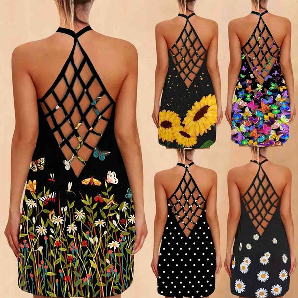 floral dot print summer womens dress sleeveless backless loose casual boho hollow out beach party vestidos robe, Black;gray
floral dot print summer womens dress sleeveless backless loose casual boho hollow out beach party vestidos robe, Black;gray
