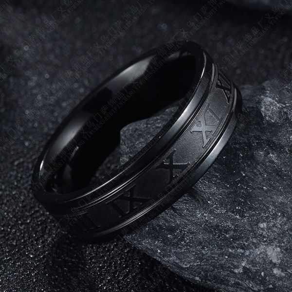 2020 vintage roman numerals temperament fashion 6mm width stainless steel rings for men jewelry gift 823 t2, Silver
2020 vintage roman numerals temperament fashion 6mm width stainless steel rings for men jewelry gift 823 t2, Silver