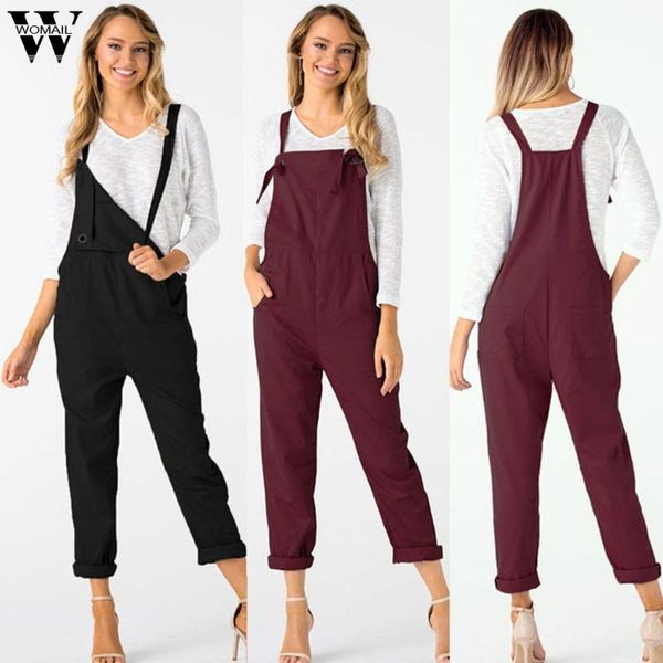women's jumpsuits & rompers womail bodysuit women summer casual loose dungarees solid long pockets jumpsuit trousers fashion 2021 drops, Black;white
women's jumpsuits & rompers womail bodysuit women summer casual loose dungarees solid long pockets jumpsuit trousers fashion 2021 drops, Black;white
