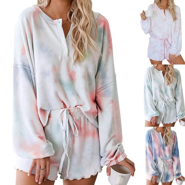 2021 summer new women's fashion casual women's shorts long sleeve pajamas set in europe and america., Gray
2021 summer new women's fashion casual women's shorts long sleeve pajamas set in europe and america., Gray