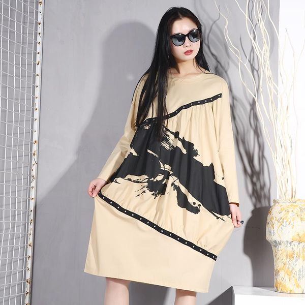 casual dresses fashion tide personality abstract print for women black white khaki large size loose long sleeve dress pockets jo357, Black;gray
casual dresses fashion tide personality abstract print for women black white khaki large size loose long sleeve dress pockets jo357, Black;gray