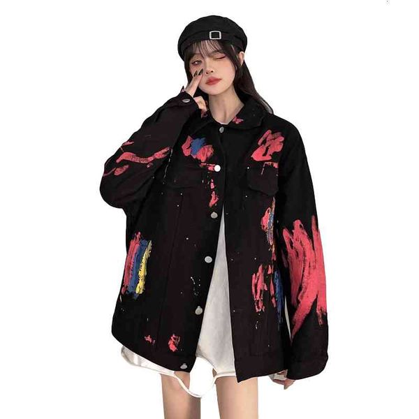 women's fur & faux denim jacket women spring autumn korean version fashion hand painted loose long sleeve jeans coat female, Black
women's fur & faux denim jacket women spring autumn korean version fashion hand painted loose long sleeve jeans coat female, Black