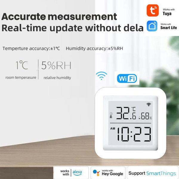 smart home control wifi temperature and humidity sensor usb power with lcd screen display alexa google via life/tuya
smart home control wifi temperature and humidity sensor usb power with lcd screen display alexa google via life/tuya
