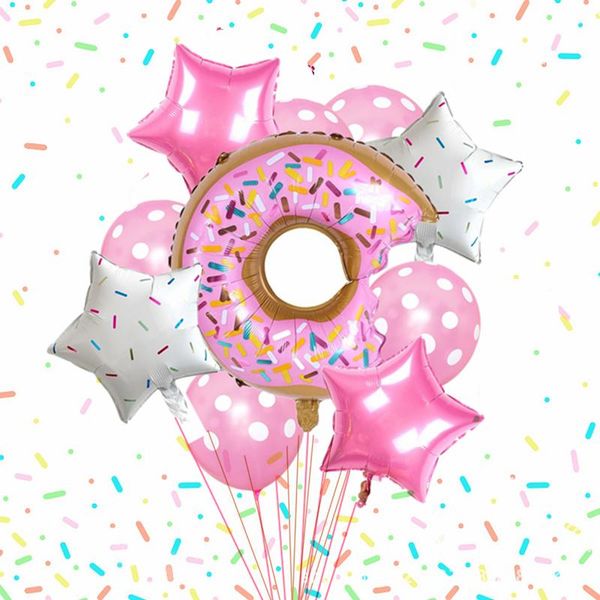 party decoration 10pcs donut aluminum film balloon combination baby birthday decorations five-pointed star wave dot latex candy set
party decoration 10pcs donut aluminum film balloon combination baby birthday decorations five-pointed star wave dot latex candy set