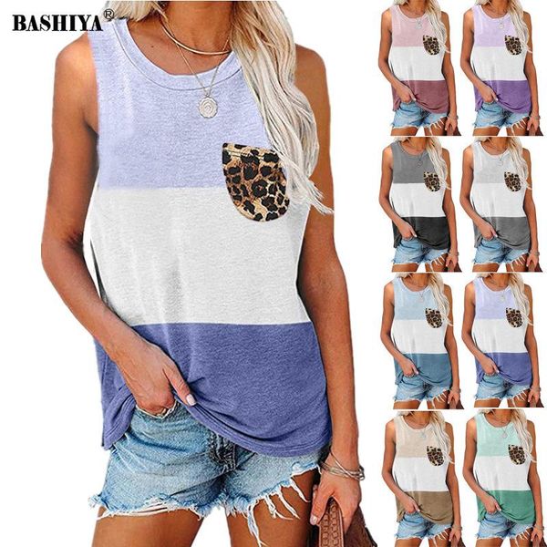 women's t-shirt summer loose casual color matching leopard print pocket vest women 5xl plus size 2021, White
women's t-shirt summer loose casual color matching leopard print pocket vest women 5xl plus size 2021, White