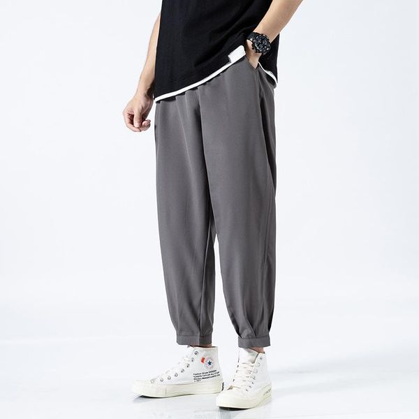 men's pants breathable men 's summer thin draped casual wide leg loose plus size trend suit ankle-length, Black
men's pants breathable men 's summer thin draped casual wide leg loose plus size trend suit ankle-length, Black