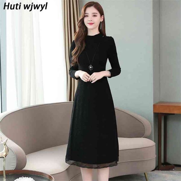 plus size spring autumn solid long sleeve dress vintage black bodycon midi dresses elegant women casual party vestidos 210528, Black;gray
plus size spring autumn solid long sleeve dress vintage black bodycon midi dresses elegant women casual party vestidos 210528, Black;gray