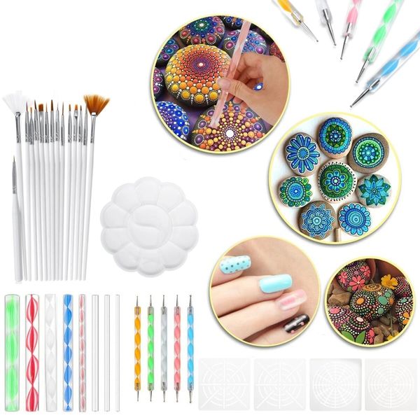 33pcs mandala dotting tools set rock painting kit nail art pen paint stencil, Silver
33pcs mandala dotting tools set rock painting kit nail art pen paint stencil, Silver