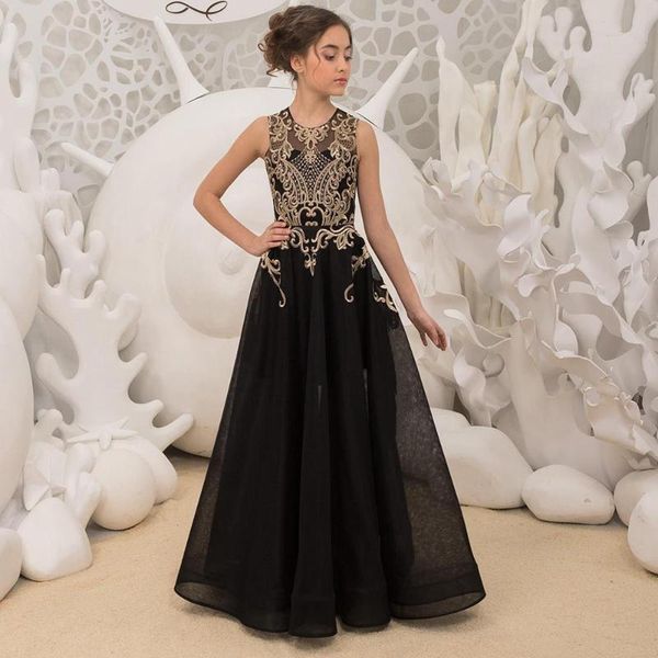 girl's dresses black flower girl dress with gold applique o neck sleeves floor length a line party gowns pageant custom size, Red;yellow
girl's dresses black flower girl dress with gold applique o neck sleeves floor length a line party gowns pageant custom size, Red;yellow