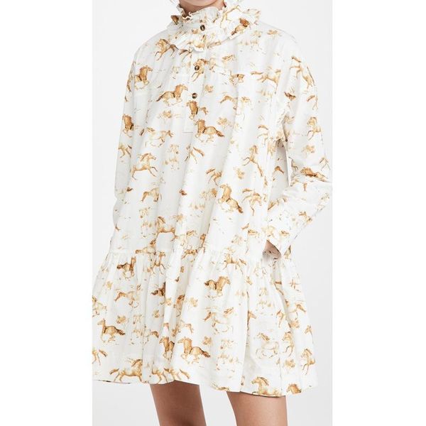 casual dresses 2021 spring summer women loose mini dress frill trim collar horse print a-line short with buttons, Black;gray
casual dresses 2021 spring summer women loose mini dress frill trim collar horse print a-line short with buttons, Black;gray