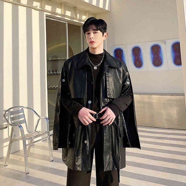 men's jackets detachable sleeve drawstring korean style vintage washed leather trench coat cloak windbreaker man long jacket outerwear, Black;brown
men's jackets detachable sleeve drawstring korean style vintage washed leather trench coat cloak windbreaker man long jacket outerwear, Black;brown