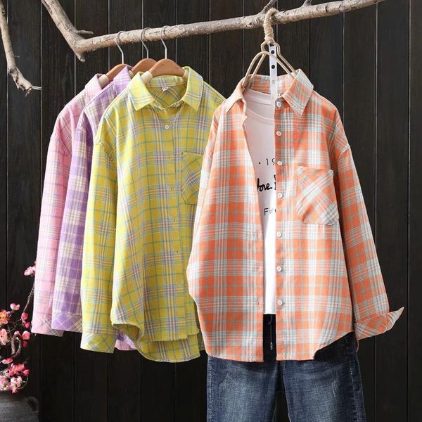 women's blouses & shirts plaid shirt women long blouse korea fashion casual spring autumn loose streetwear female splice sleeve patchw, White
women's blouses & shirts plaid shirt women long blouse korea fashion casual spring autumn loose streetwear female splice sleeve patchw, White