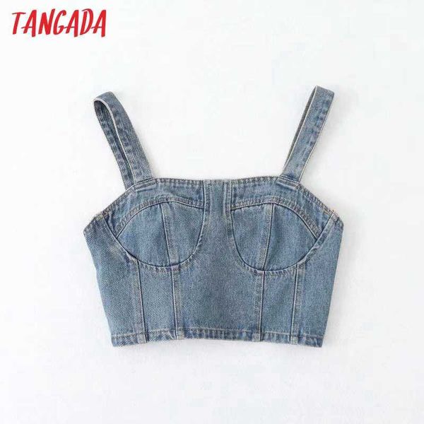 tangada women denim camis crop spaghetti strap sleeveless back zipper female casual 5b11 210609, White
tangada women denim camis crop spaghetti strap sleeveless back zipper female casual 5b11 210609, White