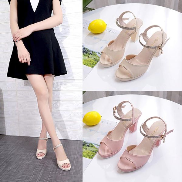 women buckle open toe thick heels high wild rhinestone beaded sandals summer shoes chunky platform #56, Black
women buckle open toe thick heels high wild rhinestone beaded sandals summer shoes chunky platform #56, Black