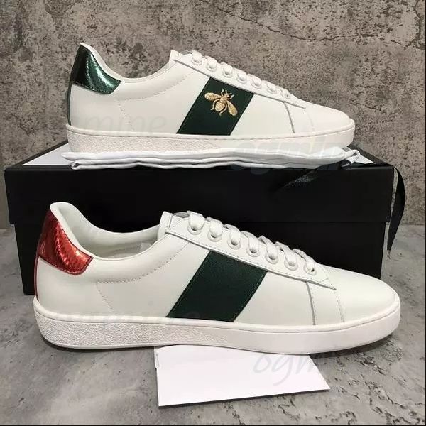 with box men women sneaker casual shoes snake chaussures leather sneakers ace bee embroidery stripes white shoe flat platform walking sports, Black
with box men women sneaker casual shoes snake chaussures leather sneakers ace bee embroidery stripes white shoe flat platform walking sports, Black