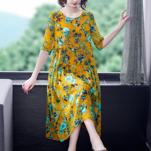 summer yellow print mulberry silk beach dress 2021 casual vintage 4xl plus size midi women elegant bodycon party vestidos dresses, Black;gray
summer yellow print mulberry silk beach dress 2021 casual vintage 4xl plus size midi women elegant bodycon party vestidos dresses, Black;gray