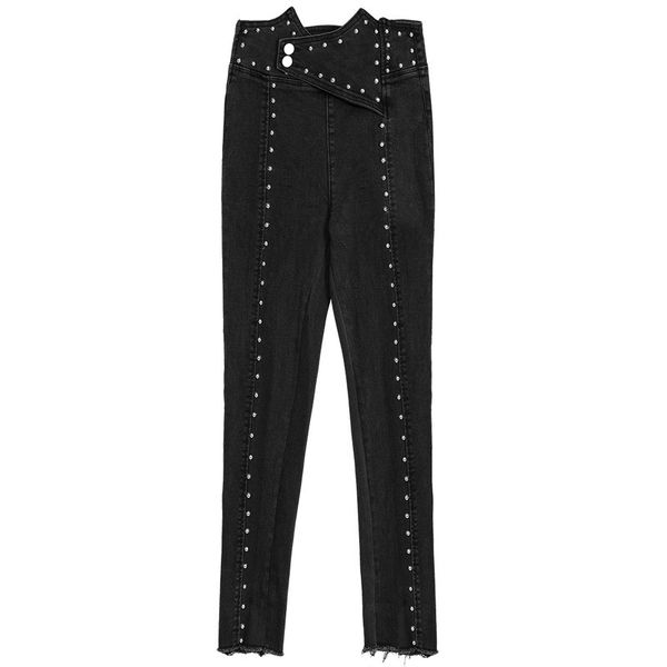 women's pants & capris rivets from brim high-ninth fashion women pencil 2021 autumn a433, Black;white
women's pants & capris rivets from brim high-ninth fashion women pencil 2021 autumn a433, Black;white