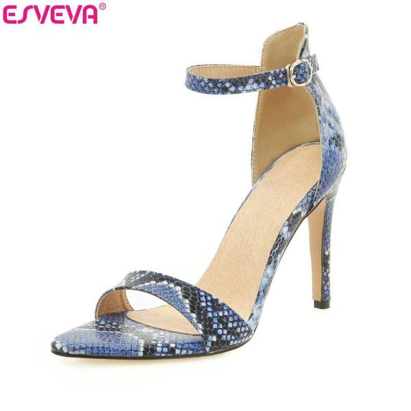 women sandals thin high heel snake print pu leather pointed open-toed buckle fashion pumps summer size 34-43, Black
women sandals thin high heel snake print pu leather pointed open-toed buckle fashion pumps summer size 34-43, Black