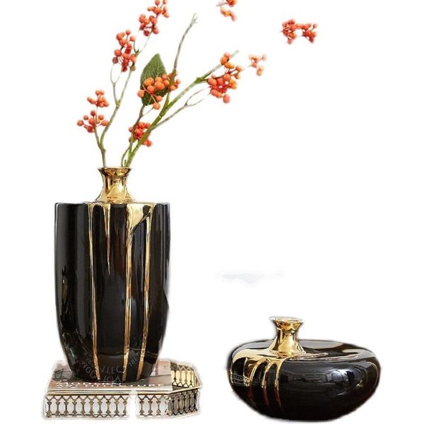modern luxury ceramic vase flower arrangement dried decoration black gold living room home vases
modern luxury ceramic vase flower arrangement dried decoration black gold living room home vases