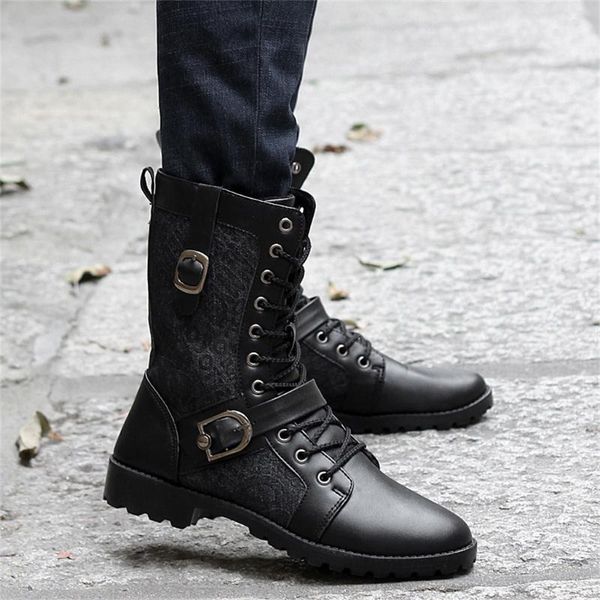 boots men autumn and winter fashion high round toe lace-up buckle strap black women flat heel head
boots men autumn and winter fashion high round toe lace-up buckle strap black women flat heel head