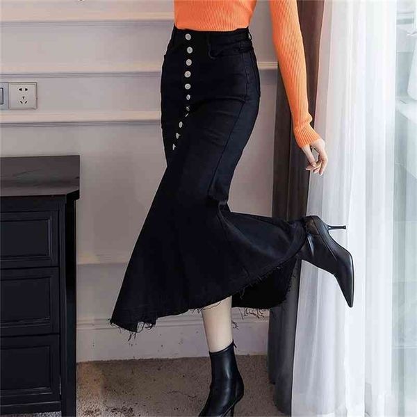black fish tail denim skirt women stretchy spring autumn buttons high waist mermaid trumpet jeans faldas mujer moda b99991 210421
black fish tail denim skirt women stretchy spring autumn buttons high waist mermaid trumpet jeans faldas mujer moda b99991 210421