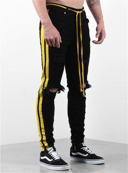 arrivals designer mens holes jeans striped printed skinny pencil pants distrressed male apparel kg-26, Blue
arrivals designer mens holes jeans striped printed skinny pencil pants distrressed male apparel kg-26, Blue