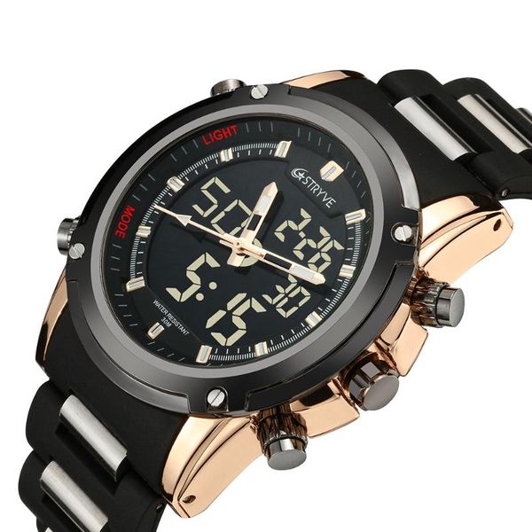 wristwatches multi-function men's watch waterproof electronic fashion sports double movement quartz sale, Slivery;brown
wristwatches multi-function men's watch waterproof electronic fashion sports double movement quartz sale, Slivery;brown