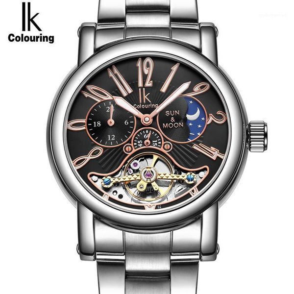 colouring stainless steel luminous automatic mechanical men's watch moon phase hollow skeleton military clock wristwatches, Slivery;brown
colouring stainless steel luminous automatic mechanical men's watch moon phase hollow skeleton military clock wristwatches, Slivery;brown