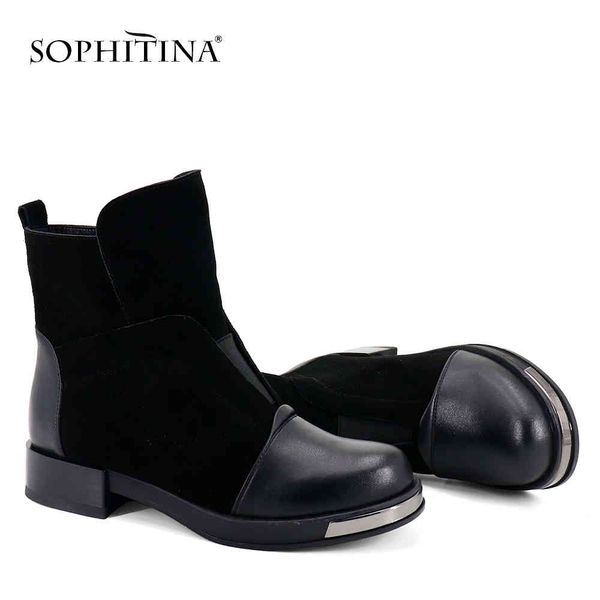 sophitina stylish ladies ankle boots comfortable round toe square heel shoes casual solid handmade med heel women boots sc263 210513, Black
sophitina stylish ladies ankle boots comfortable round toe square heel shoes casual solid handmade med heel women boots sc263 210513, Black