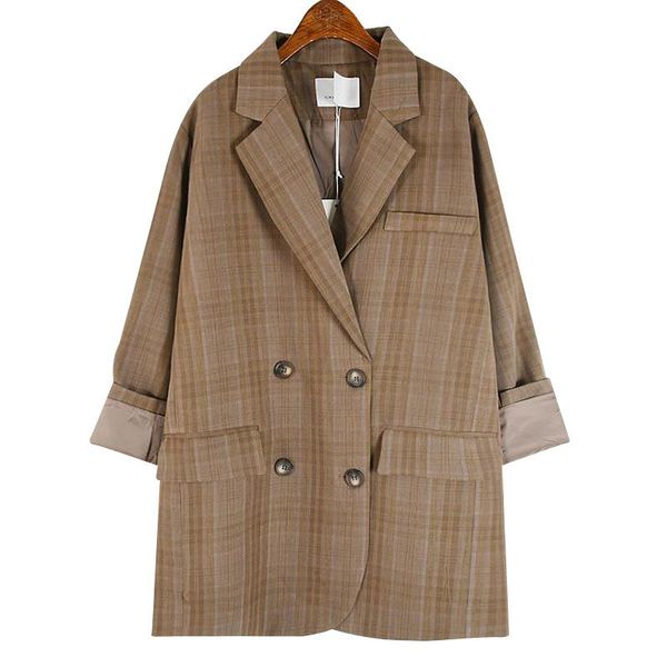 women's suits & blazers brown plaid big size casual for women elegant lapel long sleeve loose fit and jackets blazer clothing, White;black
women's suits & blazers brown plaid big size casual for women elegant lapel long sleeve loose fit and jackets blazer clothing, White;black