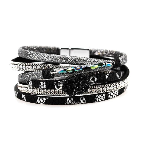 charm bracelets long bangle pu leather fashion multiple layers unique magnetic buckle gift elegant stone casual women bracelet wristband, Golden;silver
charm bracelets long bangle pu leather fashion multiple layers unique magnetic buckle gift elegant stone casual women bracelet wristband, Golden;silver