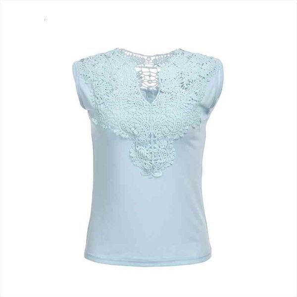 summer women sleeveless white light blue lace hollow slim blouses lady v-neck casual shirt clothes
summer women sleeveless white light blue lace hollow slim blouses lady v-neck casual shirt clothes