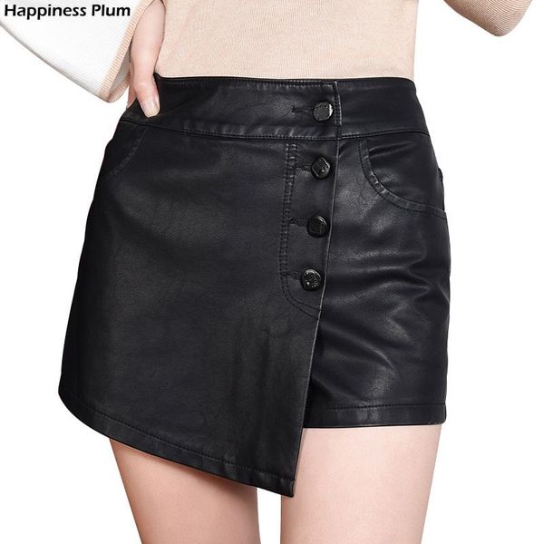 women's shorts fake two piece skirts women black pu leather girls high waist single breasted short trouser clothing, White;black
women's shorts fake two piece skirts women black pu leather girls high waist single breasted short trouser clothing, White;black