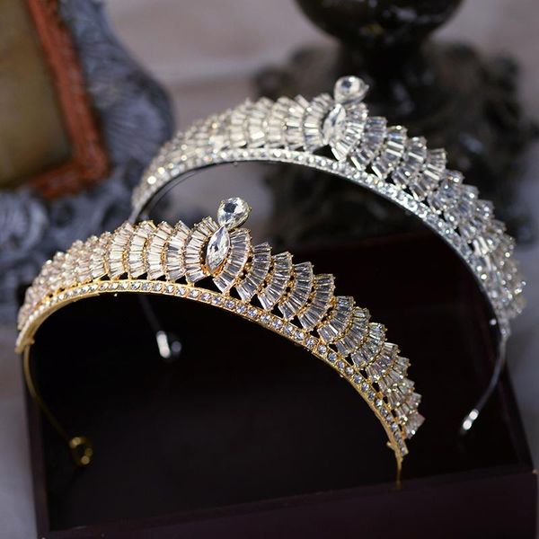 hair clips & barrettes fabulous plated crystal bride tiara crowns wedding diadem queen headpieces evening accessories, Golden;silver
hair clips & barrettes fabulous plated crystal bride tiara crowns wedding diadem queen headpieces evening accessories, Golden;silver