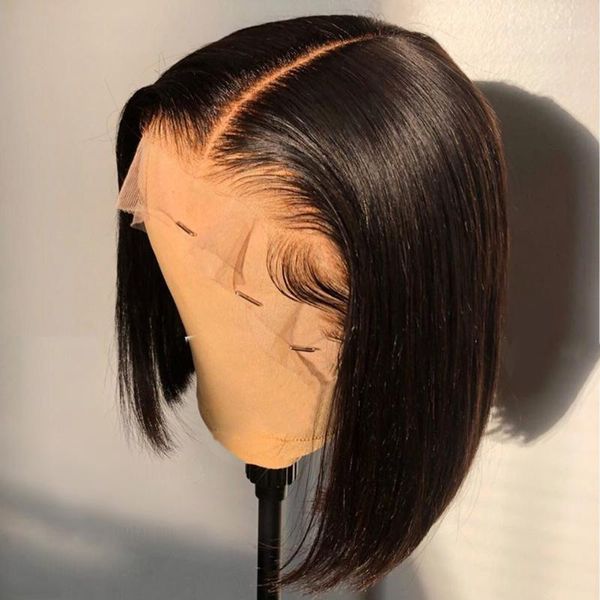 130% short bob wig 13x4 lace front human hair wigs for women natural plucked brazilian remy1, Black;brown
130% short bob wig 13x4 lace front human hair wigs for women natural plucked brazilian remy1, Black;brown