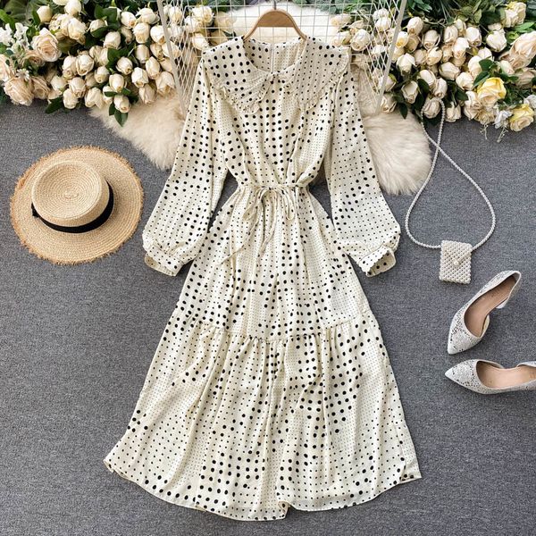 dresses french polka dot women sweet peter pan collar ruffles a-line office es autumn fashion streetwear midi, Black;gray
dresses french polka dot women sweet peter pan collar ruffles a-line office es autumn fashion streetwear midi, Black;gray
