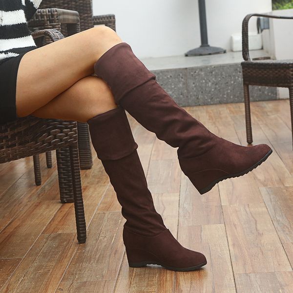 women boots autumn winter booties ladies fashion design wedge boot shoes over the knee thigh high suede solid color long boots, Black
women boots autumn winter booties ladies fashion design wedge boot shoes over the knee thigh high suede solid color long boots, Black