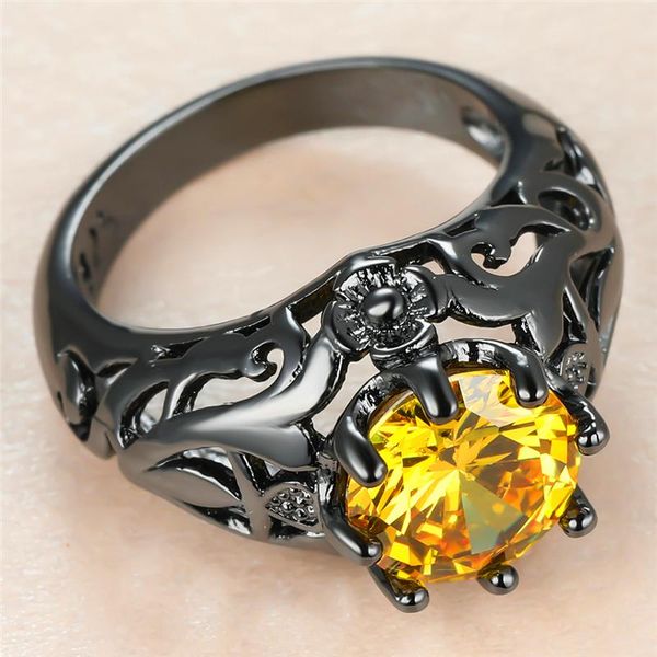 wedding rings cute female yellow crystal stone ring charm black gold flower for women promise big round zircon engagement, Slivery;golden
wedding rings cute female yellow crystal stone ring charm black gold flower for women promise big round zircon engagement, Slivery;golden