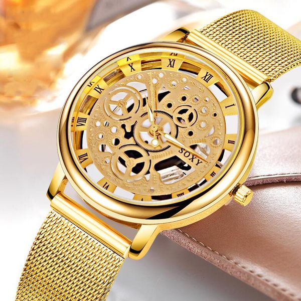 wristwatches fashion soxy watch silver & golden luxury hollow steel watches men women hombre quartz wrist clock retro relogio, Slivery;brown
wristwatches fashion soxy watch silver & golden luxury hollow steel watches men women hombre quartz wrist clock retro relogio, Slivery;brown