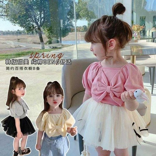 girls bows summer tshirt for kids children solid cotton tees lolita designer toddler boutique clothing 210529, Blue
girls bows summer tshirt for kids children solid cotton tees lolita designer toddler boutique clothing 210529, Blue